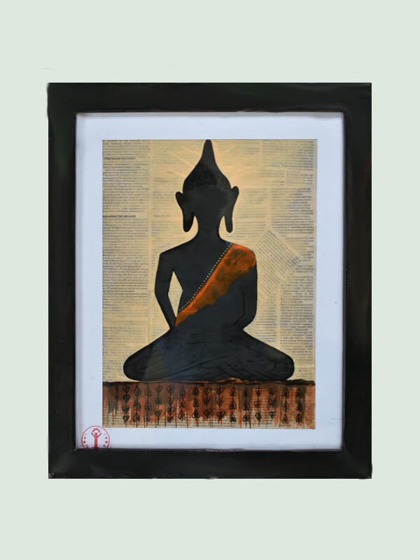 Meditating Buddha- Newspaper Painting